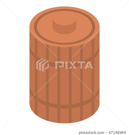 Wood honey barrel icon, isometric style Wood honey barrel icon, isometric style 47198969
