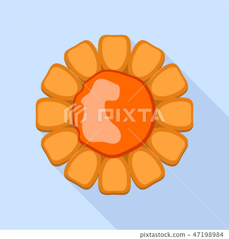Jelly flower cookie icon, flat style 47198984