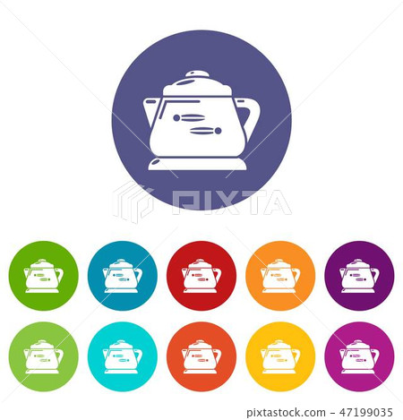 Kettle modern icons set vector color 47199035