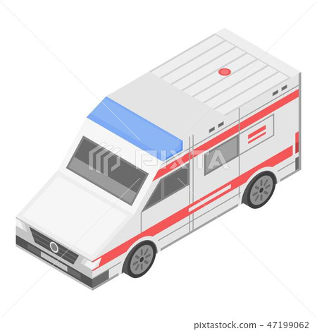 Medical ambulance icon, isometric style 47199062