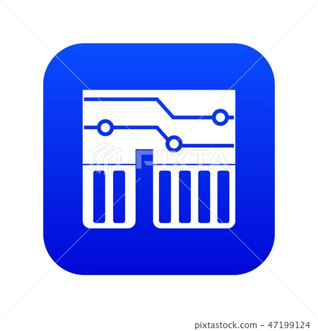 Computer chipset icon digital blue Computer chipset icon digital blue 47199124