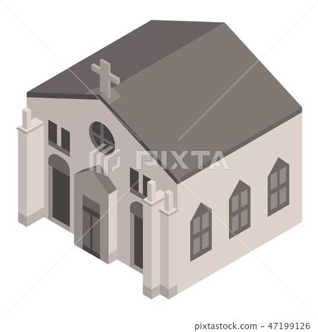 Big house church icon, isometric style 47199126