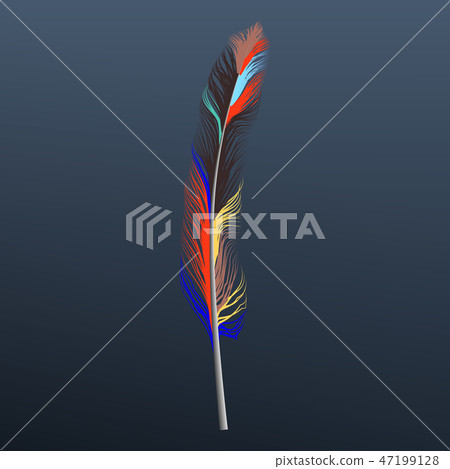 Abstract feather icon, realistic style 47199128