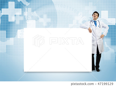 Doctor with banner Doctor with banner 47199129