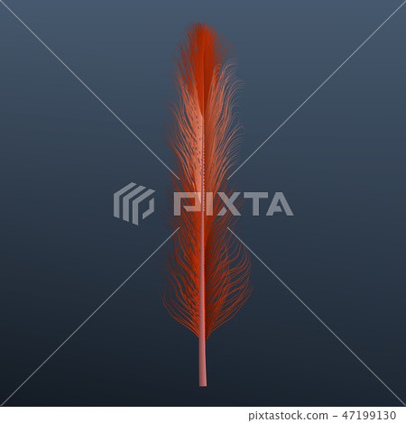 Red abstract feather icon, realistic style Red abstract feather icon, realistic style 47199130