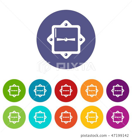 Lock retro icons set vector color 47199142