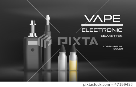 Electronic vape concept background, realistic style Electronic vape concept background, realistic style 47199453