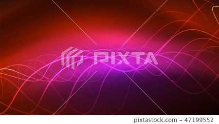 Neon lines wave background. Abstract composition Neon lines wave background. Abstract composition 47199552