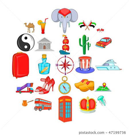 Ramble icons set, cartoon style 47199736