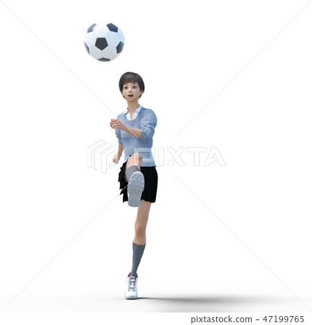 Female student to play perming3DCG illustrations material Female student to play perming3DCG illustrations material 47199765