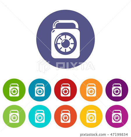 Lock element icons set vector color 47199834