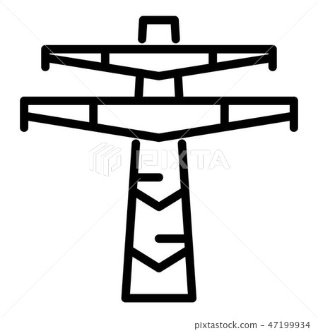 Electric tower icon, outline style Electric tower icon, outline style 47199934