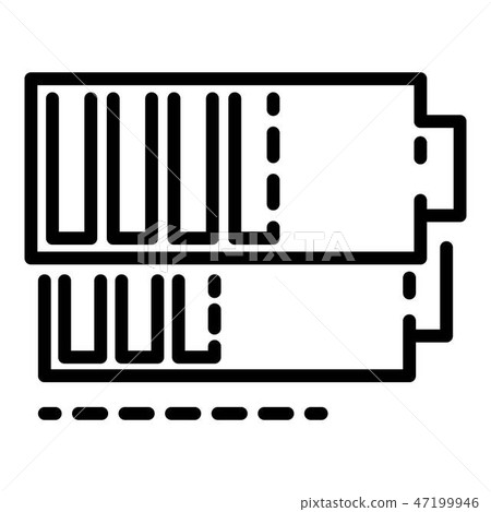 Battery icon, outline style Battery icon, outline style 47199946