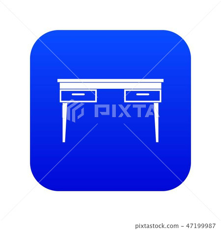 Wooden table icon digital blue - Stock Illustration [47199987] - PIXTA