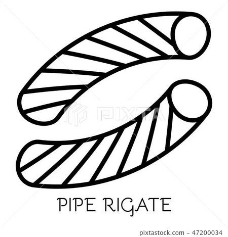 Pipe rigate pasta icon, outline style Pipe rigate pasta icon, outline style 47200034