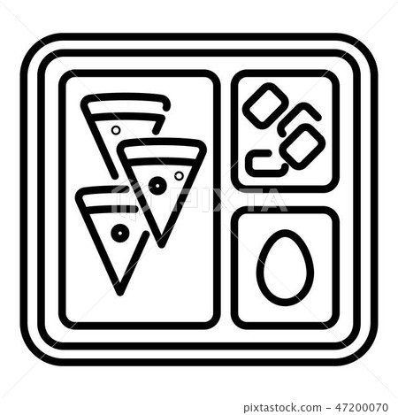 Lunch school tray icon, outline style Lunch school tray icon, outline style 47200070