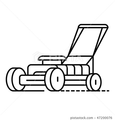 Grass cutter icon, outline style Grass cutter icon, outline style 47200076