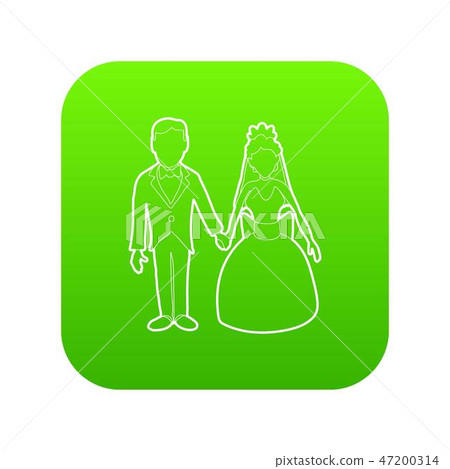 Wedding icon green vector 47200314