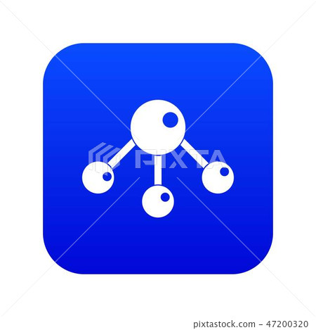 Chemical and physical molecules icon digital blue 47200320