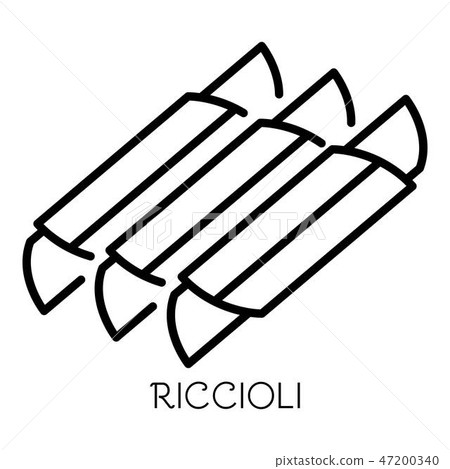Riccioli pasta icon, outline style Riccioli pasta icon, outline style 47200340