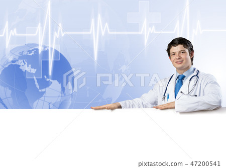 Doctor with banner Doctor with banner 47200541