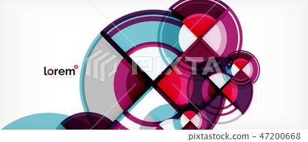 Circle abstract background, bright colorful round geometric shapes 47200668