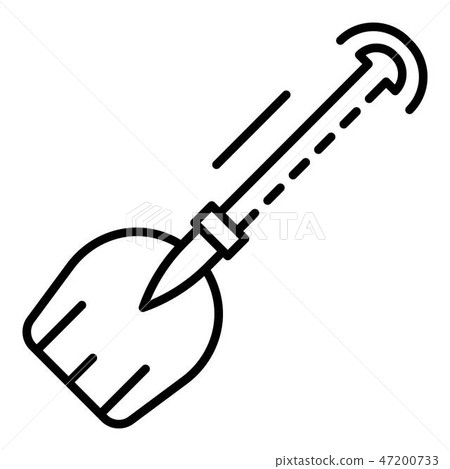 Winter shovel icon, outline style Winter shovel icon, outline style 47200733
