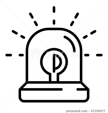 Police flasher icon, outline style Police flasher icon, outline style 47200877