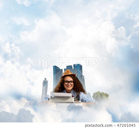 Creative inspiration of young female writer. Creative inspiration of young female writer. 47201045