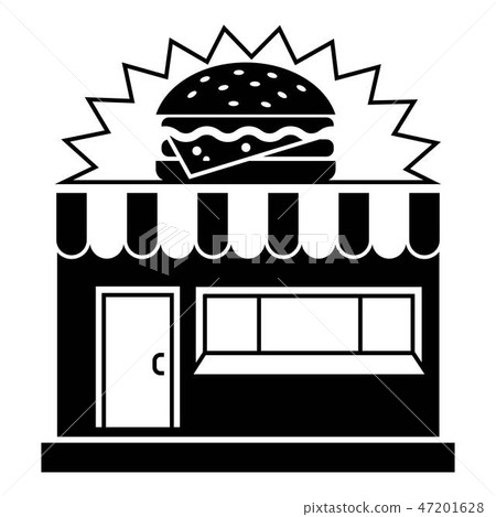 Burger street shop icon, simple style Burger street shop icon, simple style 47201628