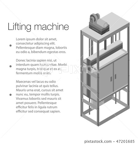 Lifting machine concept background, isometric style Lifting machine concept background, isometric style 47201685