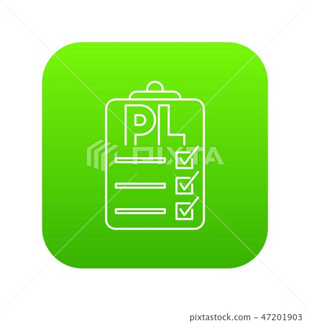 Clipboard with PL icon green vector - Stock Illustration [47201903] - PIXTA