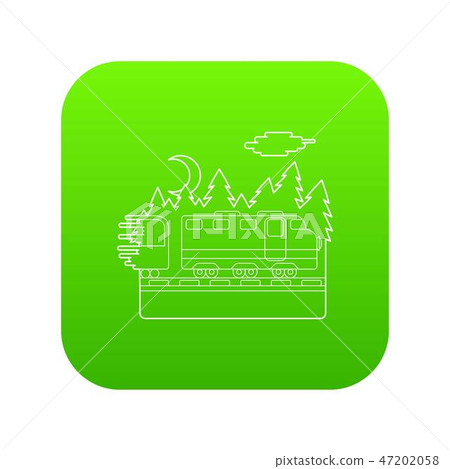 Train in night rides through forest concept Train in night rides through forest concept 47202058