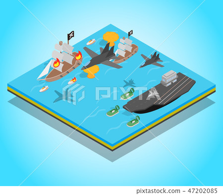Buccaneer concept banner, isometric style Buccaneer concept banner, isometric style 47202085