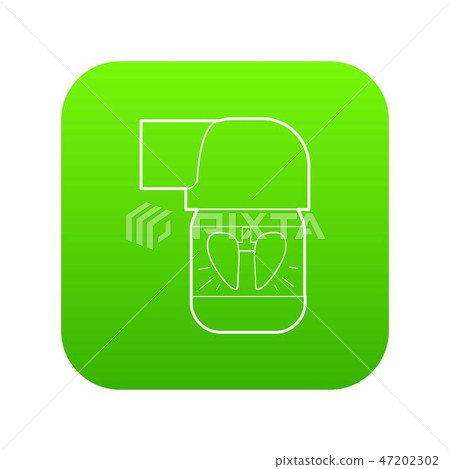 Inhaler for lung icon green vector-插圖素材 [47202302] - PIXTA圖庫