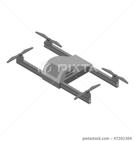 Grey drone icon, isometric style Grey drone icon, isometric style 47202364
