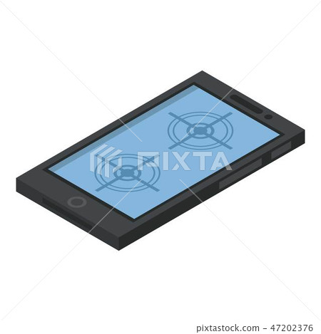 Smartphone control drone icon, isometric style Smartphone control drone icon, isometric style 47202376