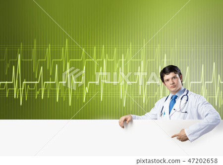 Doctor with banner Doctor with banner 47202658