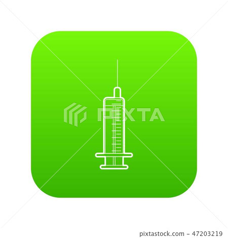 Syringe with needle icon green vector-插圖素材 [47203219] - PIXTA圖庫
