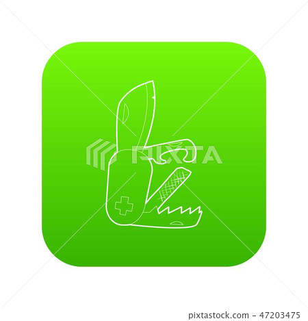 Penknife icon green vector Penknife icon green vector 47203475