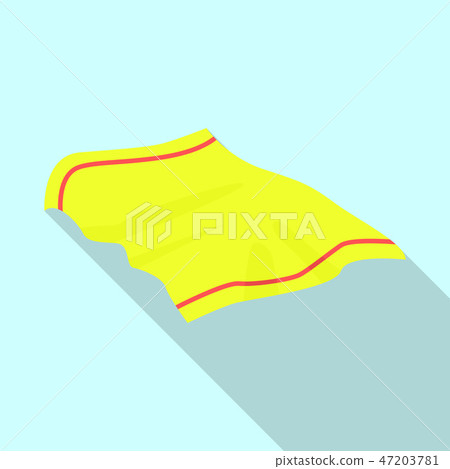 Yellow towel icon, flat style 47203781