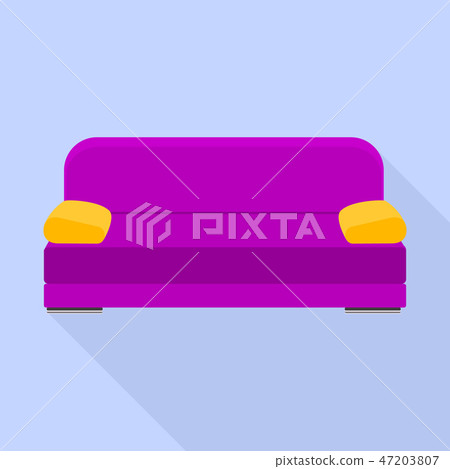 Violet sofa icon, flat style Violet sofa icon, flat style 47203807