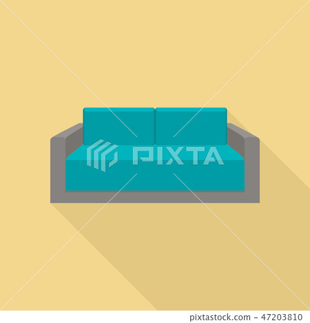 Small sofa icon, flat style Small sofa icon, flat style 47203810