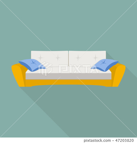 Pillow sofa icon, flat style Pillow sofa icon, flat style 47203820