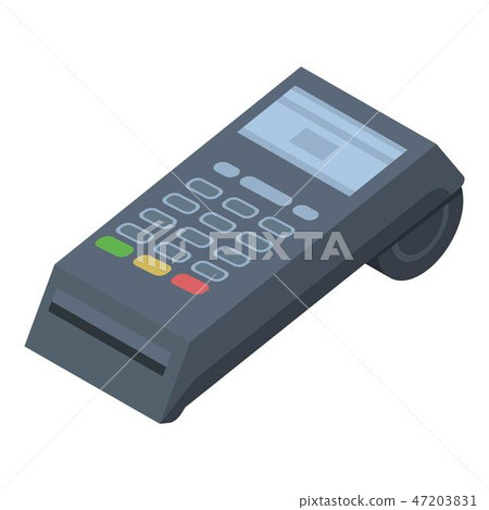 POS terminal icon, isometric style POS terminal icon, isometric style 47203831