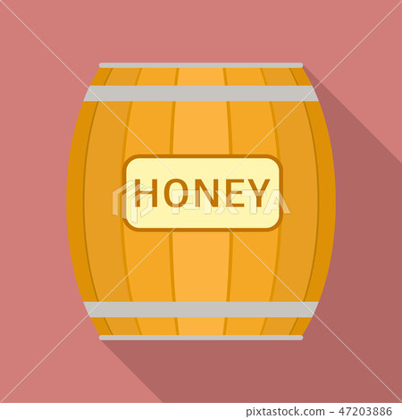 Honey barrel icon, flat style 47203886