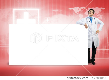 Doctor with banner Doctor with banner 47204055