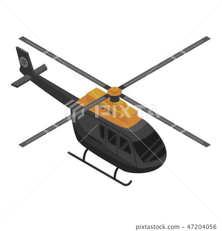 Black helicopter icon, isometric style Black helicopter icon, isometric style 47204056