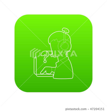 Man operator icon green vector-插圖素材 [47204151] - PIXTA圖庫