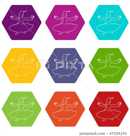 Arabic man icons set 9 vector Arabic man icons set 9 vector 47204245